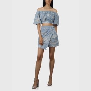 Final! Denim Skirt Set Light Wash